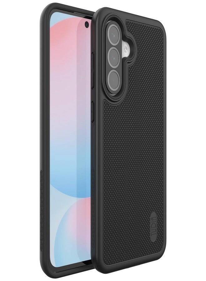 توديا جراب TUDIA DualShield Grip مصمم خصيصًا لهاتف Samsung Galaxy A56 5G (2025)، [MergeGrip] جراب حماية متين وخفيف الوزن ومقاوم للصدمات، ذو طبقتين، من الدرجة العسكرية، لهاتف Galaxy A56 (أسود) - Image 1